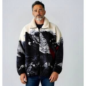 Bear Ridge Outfitters Fleece Jacket L Eagle American Flag Wildlife Made USA